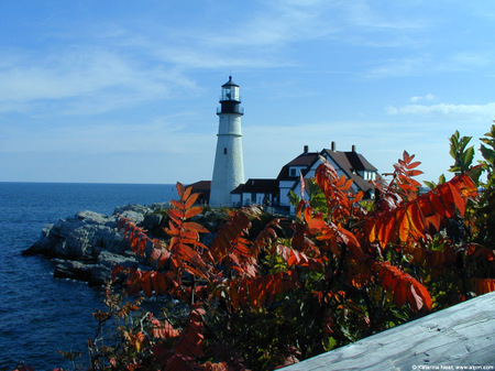 Fall Lighthouses in Maine