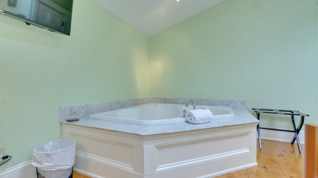 jazuzzi tub in green room